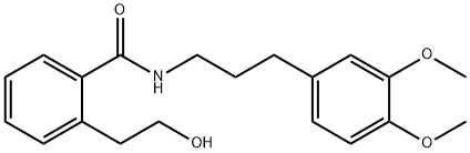Benzamide, N-[3-(3,4-dimethoxyphenyl)propyl]-2-(2-hydroxyethyl)- Struktur