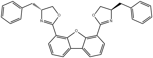 4,6-双((R)-4-苄基-4,5-二氢恶唑-2-基)二苯并[B,D]呋喃 结构式