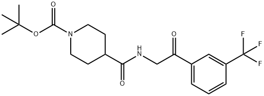 tert-Butyl 4-((2-oxo-2-(3-(trifluoromethyl)phenyl)ethyl)carbamoyl)piperidine-1-carboxylate,1082949-93-6,结构式