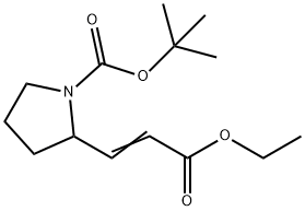 3-(1-BOC-2-吡咯烷基)丙烯酸乙酯 结构式