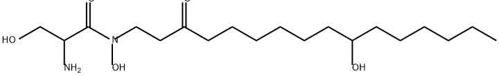 Propanamide, 2-amino-N,3-dihydroxy-N-(10-hydroxy-3-oxohexadecyl)- (9CI) Struktur