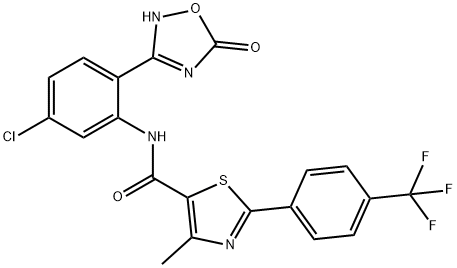 5-Thiazolecarboxamide, N-[5-chloro-2-(2,5-dihydro-5-oxo-1,2,4-oxadiazol-3-yl)phenyl]-4-methyl-2-[4-(trifluoromethyl)phenyl]- Structure