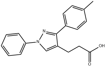 JR-6874, 3-(1-Phenyl-3-p-tolyl-1H-pyrazol-4-yl)propanoic acid, 97% Struktur