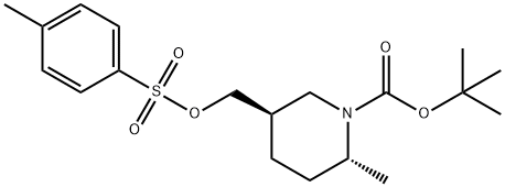 1-Piperidinecarboxylic acid, 2-methyl-5-[[[(4-methylphenyl)sulfonyl]oxy]methyl]-, 1,1-dimethylethyl ester, (2R,5R)- Structure