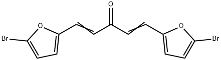 1,4-Pentadien-3-one, 1,5-bis(5-bromo-2-furanyl)- 化学構造式