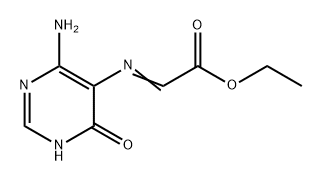 Acetic acid, 2-[(4-amino-1,6-dihydro-6-oxo-5-pyrimidinyl)imino]-, ethyl ester Structure