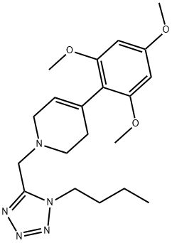1-[(1-butyl-1H-1,2,3,4-tetrazol-5-yl)methyl]-4-(2,4,6-
trimethoxyphenyl)-1,2,3,6-tetrahydropyridine,1090793-09-1,结构式