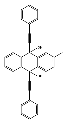 9,10-Anthracenediol, 9,10-dihydro-2-methyl-9,10-bis(2-phenylethynyl)- Structure