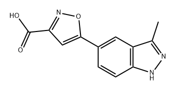 3-Isoxazolecarboxylic acid, 5-(3-methyl-1H-indazol-5-yl)- Structure