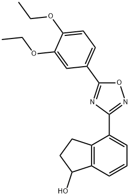 1H-Inden-1-ol, 4-[5-(3,4-diethoxyphenyl)-1,2,4-oxadiazol-3-yl]-2,3-dihydro- Structure