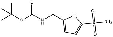 Carbamic acid, N-[[5-(aminosulfonyl)-2-furanyl]methyl]-, 1,1-dimethylethyl ester Struktur