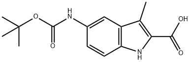 1H-Indole-2-carboxylic acid, 5-[[(1,1-dimethylethoxy)carbonyl]amino]-3-methyl-|5-((叔丁氧羰基)氨基)-3-甲基-1H-吲哚-2-羧酸