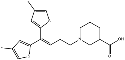 3-Piperidinecarboxylic acid, 1-[4,4-bis(4-methyl-2-thienyl)-3-buten-1-yl]- 结构式