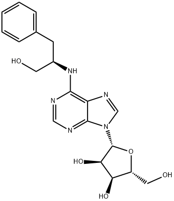 (2R,3R,4S,5R)-2-(6-(((R)-1-Hydroxy-3-phenylpropan-2-yl)amino)-9H-purin-9-yl)-5-(hydroxymethyl)tetrahydrofuran-3,4-diol 结构式