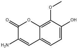 2H-1-Benzopyran-2-one, 3-amino-7-hydroxy-8-methoxy- Struktur