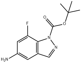 1H-Indazole-1-carboxylic acid, 5-amino-7-fluoro-, 1,1-dimethylethyl ester 结构式
