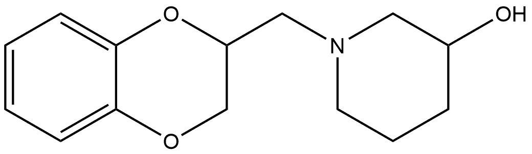 1-(2,3-二氢苯并[ B ][1,4]二噁英 -2-基)甲基)哌啶 -3-醇 结构式