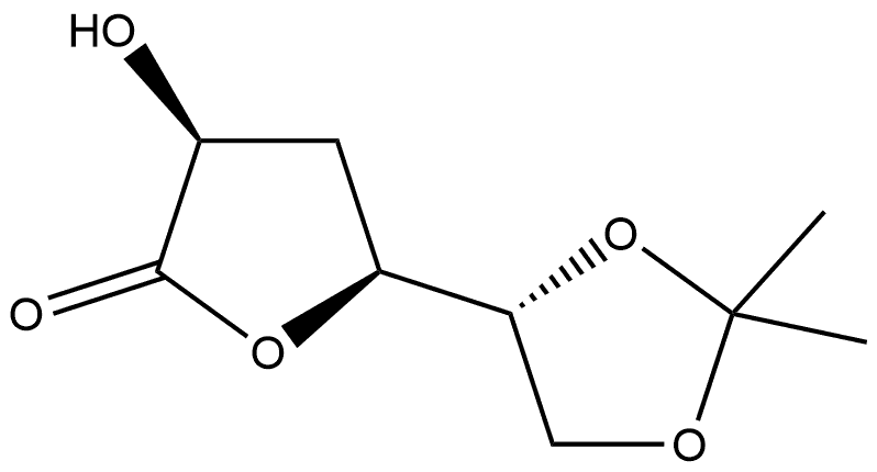 3-脱氧-5,6-O-异亚丙基-D-阿拉伯糖 - 己酸,Γ-内酯, 110995-49-8, 结构式