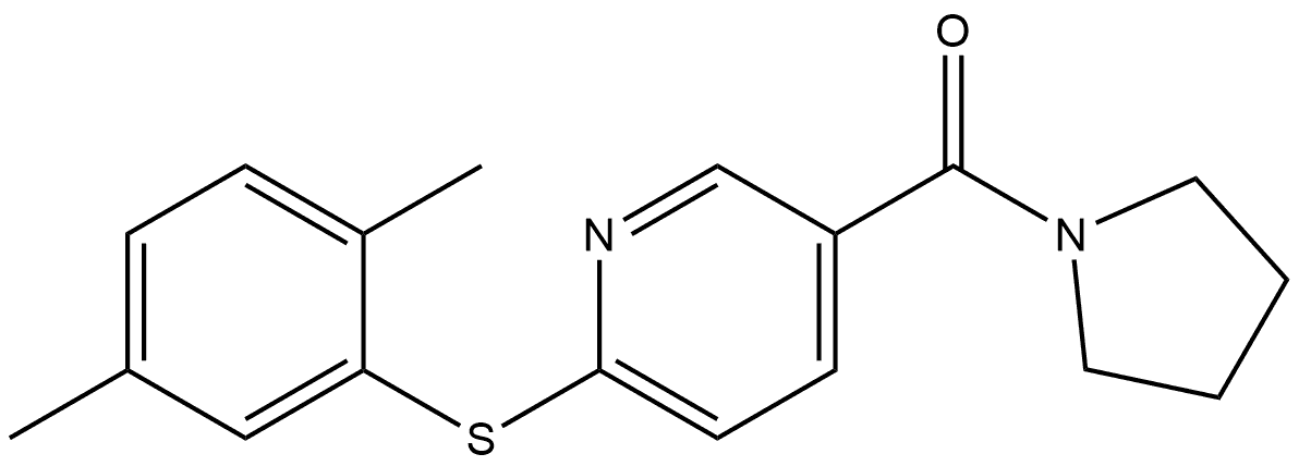 6-[(2,5-Dimethylphenyl)thio]-3-pyridinyl]-1-pyrrolidinylmethanone 结构式
