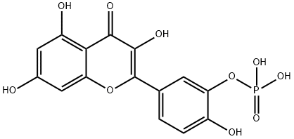 4H-1-Benzopyran-4-one, 3,5,7-trihydroxy-2-[4-hydroxy-3-(phosphonooxy)phenyl]- 结构式
