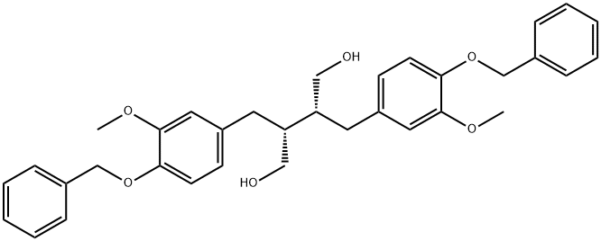 1,4-Butanediol, 2,3-bis[[3-methoxy-4-(phenylmethoxy)phenyl]methyl]-, (2R,3R)- Structure
