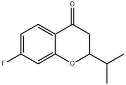 4H-1-Benzopyran-4-one, 7-fluoro-2,3-dihydro-2-(1-methylethyl)- Structure