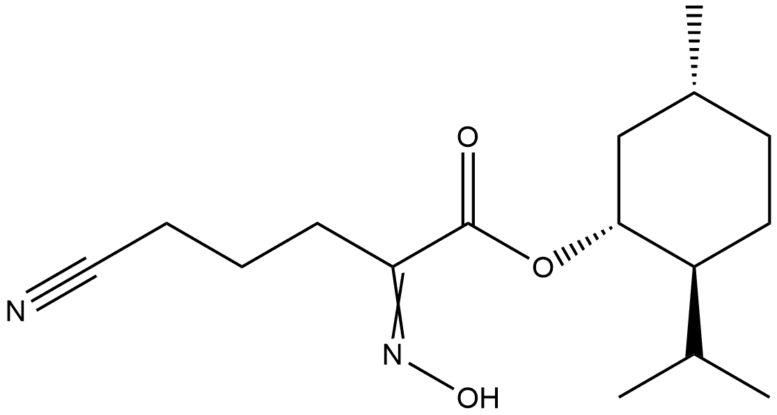 Pentanoic acid, 5-cyano-2-(hydroxyimino)-, 5-methyl-2-(1-methylethyl)cyclohexyl ester, [1R-(1α,2β,5α)]- (9CI)