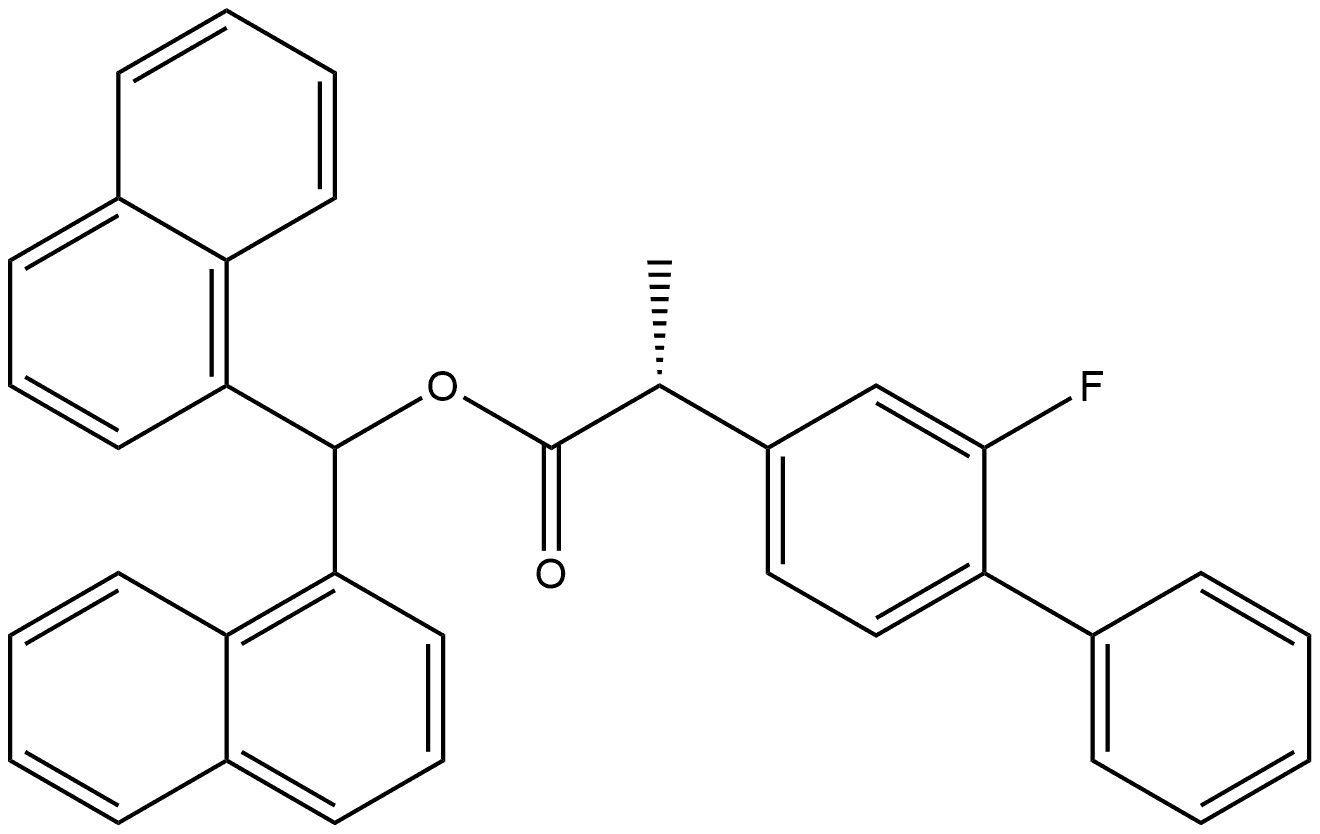 [1,1'-Biphenyl]-4-acetic acid, 2-fluoro-α-methyl-, di-1-naphthalenylmethyl ester, (αR)- Structure