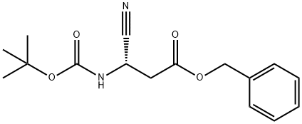 Propanoic acid, 3-cyano-3-[[(1,1-dimethylethoxy)carbonyl]amino]-, phenylmethyl ester, (3S)- Structure