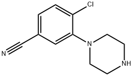 4-氯-3-(哌嗪-1-基)苯甲腈 结构式