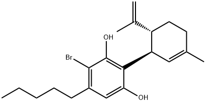 1,3-Benzenediol, 4-bromo-2-[(1R,6R)-3-methyl-6-(1-methylethenyl)-2-cyclohexen-1-yl]-5-pentyl- Structure