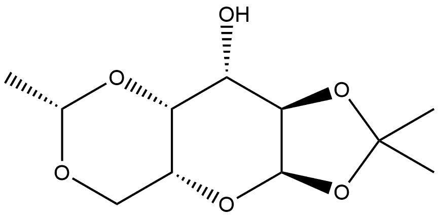 (S)-4,6-O-ethylidene-1,2-O-(1-methylethylidene)-α-D-galactopyranose Structure