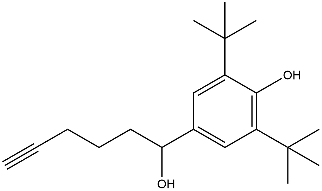 Benzenemethanol, 3,5-bis(1,1-dimethylethyl)-4-hydroxy-α-4-pentyn-1-yl- Structure