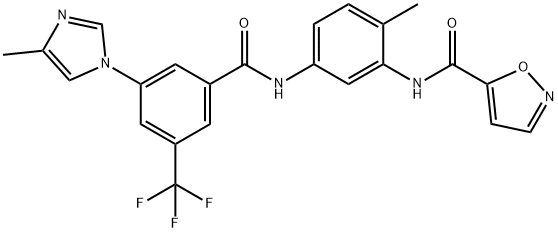 5-Isoxazolecarboxamide, N-[2-methyl-5-[[3-(4-methyl-1H-imidazol-1-yl)-5-(trifluoromethyl)benzoyl]amino]phenyl]- Structure