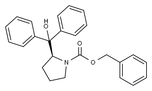 1-Pyrrolidinecarboxylic acid, 2-(hydroxydiphenylmethyl)-, phenylmethyl ester, (2S)- Structure