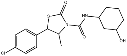 3-Thiazolidinecarboxamide, 5-(4-chlorophenyl)-N-(3-hydroxycyclohexyl)-4-methyl-2-oxo- Structure