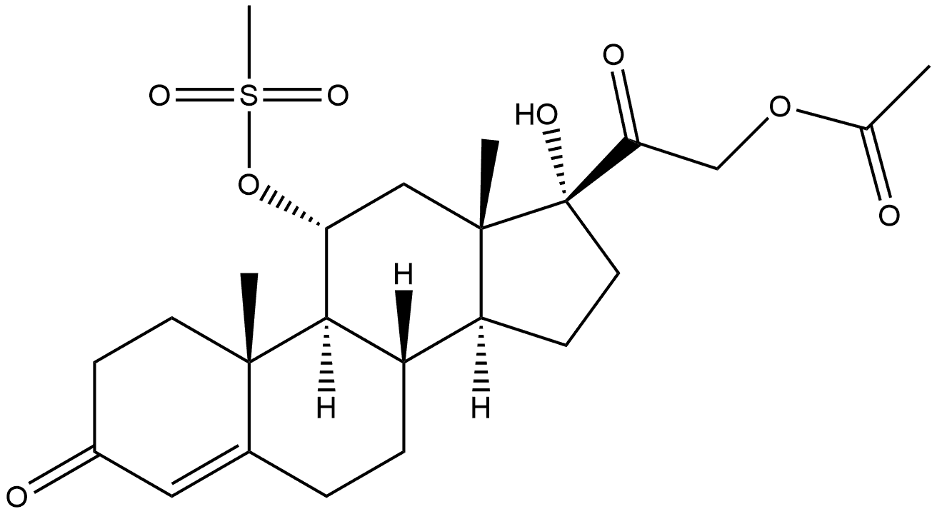 Progesterone, 11α,17,21-trihydroxy-, 21-acetate 11-methanesulfonate (6CI)