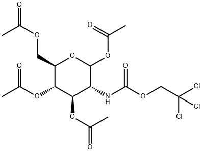 1,3,4,6-四-O-乙酰基-2-脱氧-2-(2,2,2-三氯乙氧基羰基氨基)-D-吡喃葡萄糖 结构式