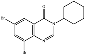 6,8-Dibromo-3-cyclohexylquinazolin-4(3H)-one Struktur