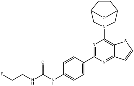 Urea, N-(2-fluoroethyl)-N'-[4-[4-(8-oxa-3-azabicyclo[3.2.1]oct-3-yl)thieno[3,2-d]pyrimidin-2-yl]phenyl]-|化合物 MTOR INHIBITOR 9C