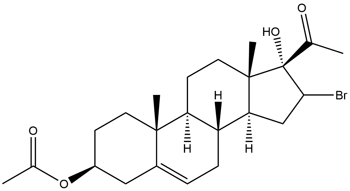Pregn-5-en-20-one, 3-(acetyloxy)-16-bromo-17-hydroxy-, (3β)- (9CI) Structure