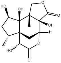 4,7a-Methano-3H,7aH-cyclopenta[e]furo[3,4-c]oxocin-3,6(7H)-dione, octahydro-3a,7,10,10a-tetrahydroxy-8,10b-dimethyl-, (3aR,4R,7R,7aS,8R,10R,10aR,10bS)- Structure