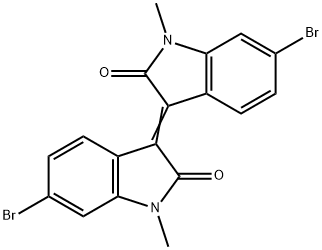 2H-Indol-2-one, 6-bromo-3-(6-bromo-1,2-dihydro-1-methyl-2-oxo-3H-indol-3-ylidene)-1,3-dihydro-1-methyl- Struktur