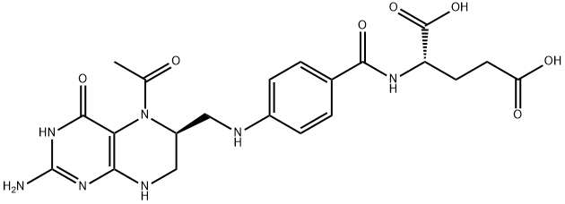 L-Glutamic acid, N-[4-[[[(6S)-5-acetyl-2-amino-3,4,5,6,7,8-hexahydro-4-oxo-6-pteridinyl]methyl]amino]benzoyl]- Structure