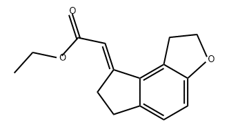 Acetic acid, 2-(1,2,6,7-tetrahydro-8H-indeno[5,4-b]furan-8-ylidene)-, ethyl ester, (2E)- Structure