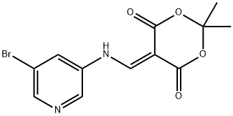 1,3-Dioxane-4,6-dione, 5-[[(5-bromo-3-pyridinyl)amino]methylene]-2,2-dimethyl- Struktur