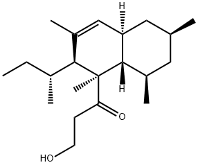 1-Propanone, 3-hydroxy-1-[(1R,2S,4aR,6S,8R,8aS)-1,2,4a,5,6,7,8,8a-octahydro-1,3,6,8-tetramethyl-2-[(1R)-1-methylpropyl]-1-naphthalenyl]- Structure