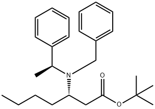 tert-butyl (S)-3-(benzyl((S)-1-phenylethyl)amino)heptanoate