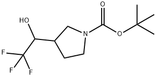 1-Pyrrolidinecarboxylic acid, 3-(2,2,2-trifluoro-1-hydroxyethyl)-, 1,1-dimethylethyl ester Structure