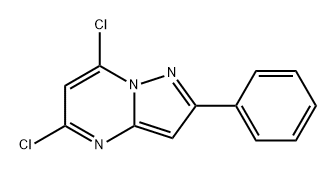 Pyrazolo[1,5-a]pyrimidine, 5,7-dichloro-2-phenyl-,1159982-72-5,结构式